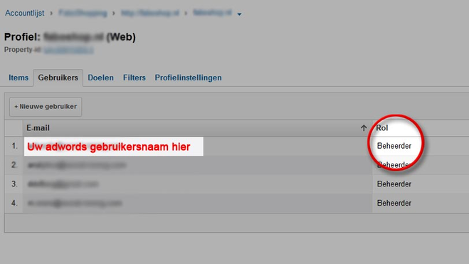 Staat uw Adwords email adres in dit lijstje als beheerder?