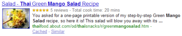 Recipe markup