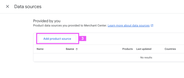 Select `Add product source`.