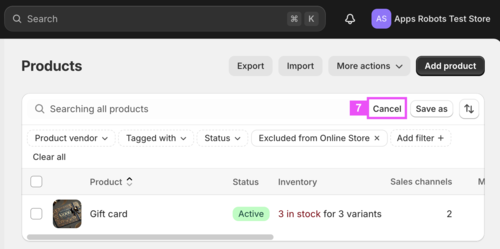 [7] `Cancel` the filter or you can save the filter for quick access.