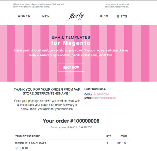 Magento Email Templates